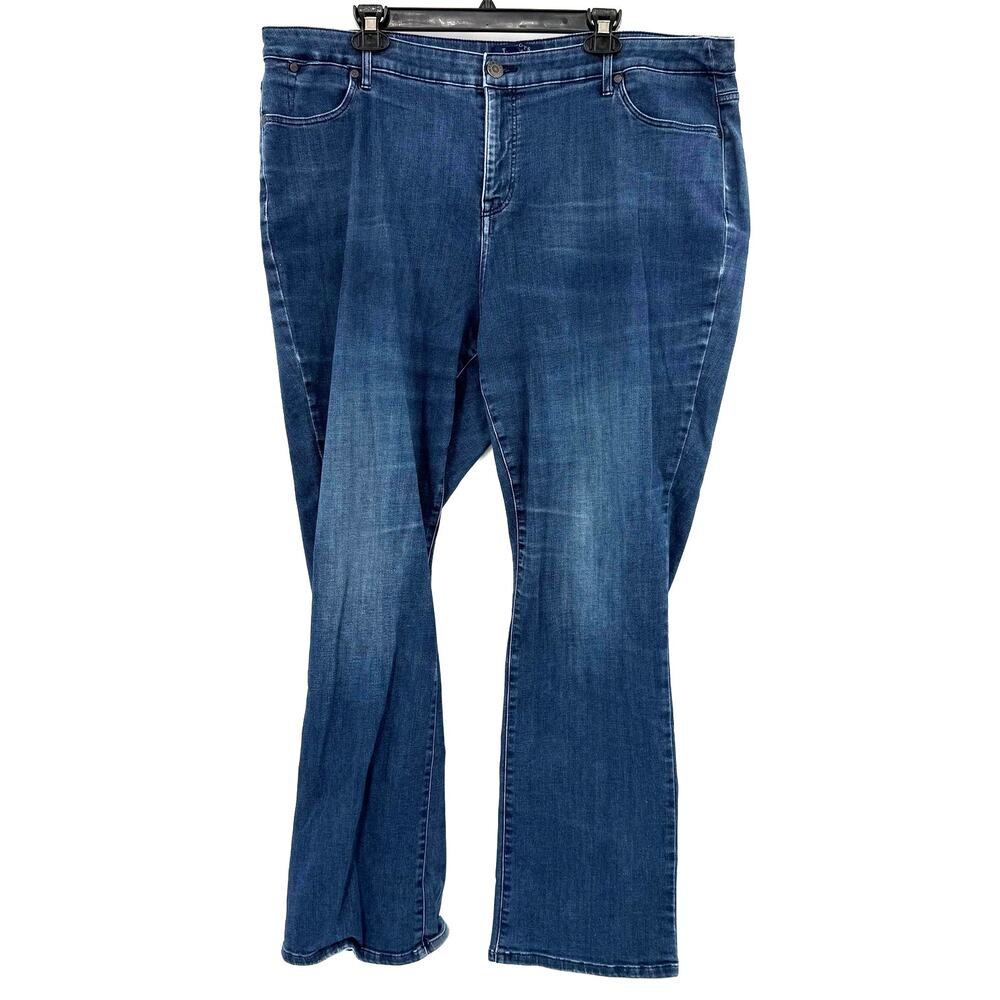 Talbots Size 20 W Curvy Simply Flattering 5 Pocket Bootcut Blue Jeans Denim Pant